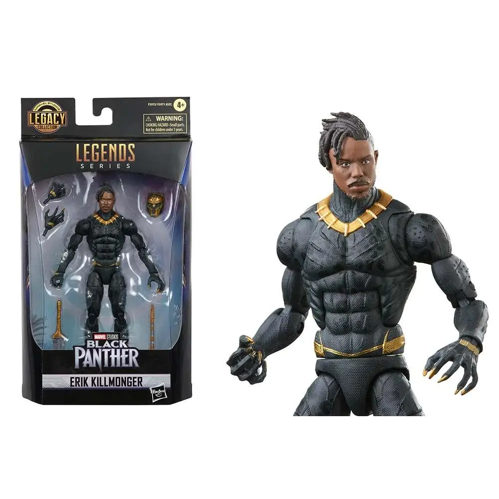 Erik Killmonger Marvel Legends actionfigur i svart och guld rustning