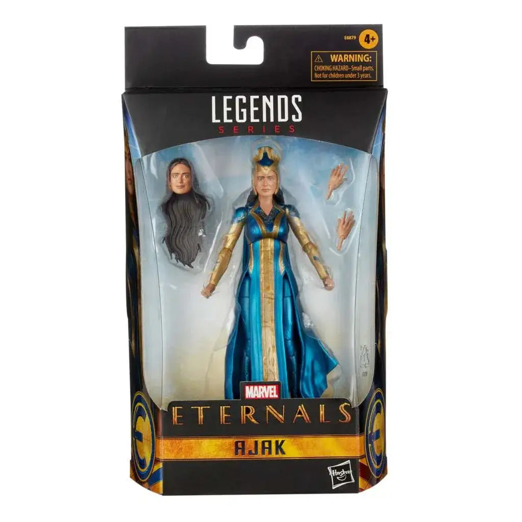 Marvel Legends Eternals Ajak actionfigur i blå-guld kostym med utbytbara huvud- och handtillbehör