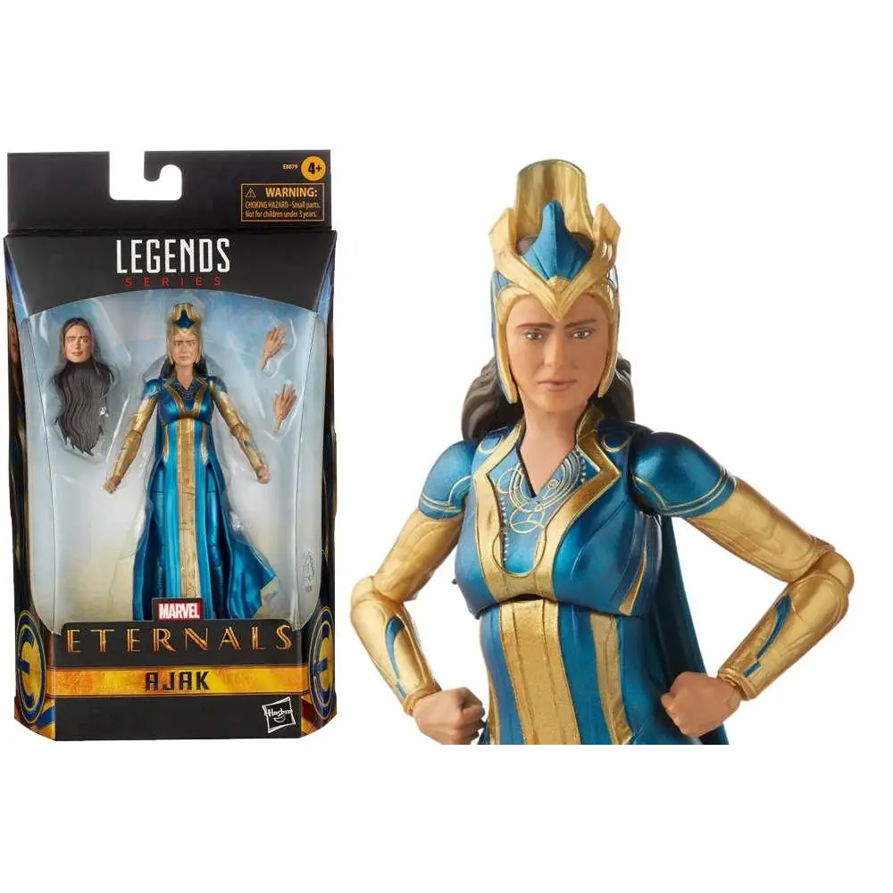 Blå och gul rustad Ajak-figur från Marvel Legends Eternals