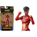 Röd och gul Ironheart-actionfigur i dynamisk pose med detaljerad rustning