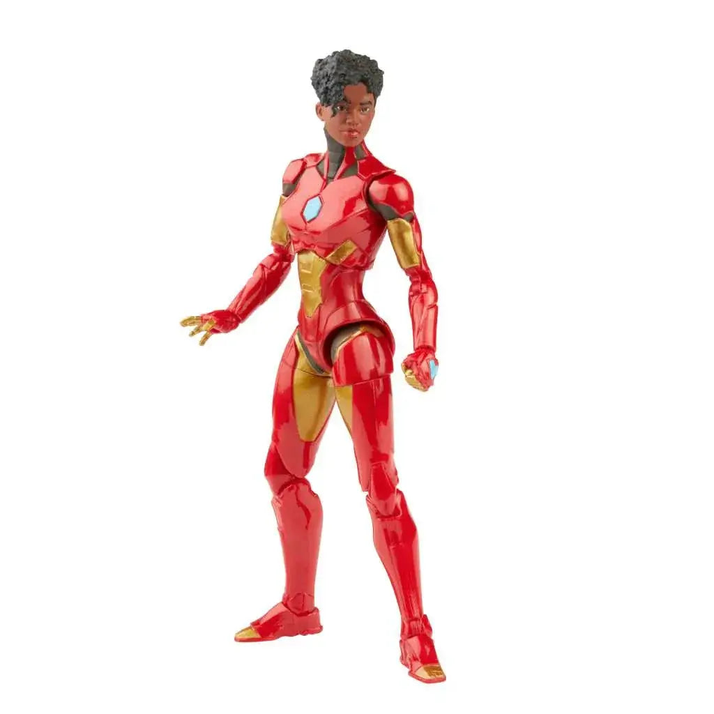 Röd och guld Iron Man-actionfigur med svart lockigt hår, Marvel Legends Ironheart