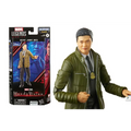 Marvel Legends Khonshu Agent Jimmy Woo actionfigur i olivgrön läderjacka och svart skjorta med guldbadge