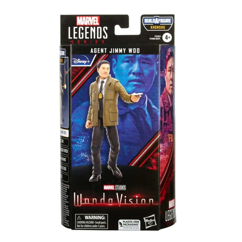 Marvel Legends Khonshu Agent Jimmy Woo actionfigur i trenchcoat