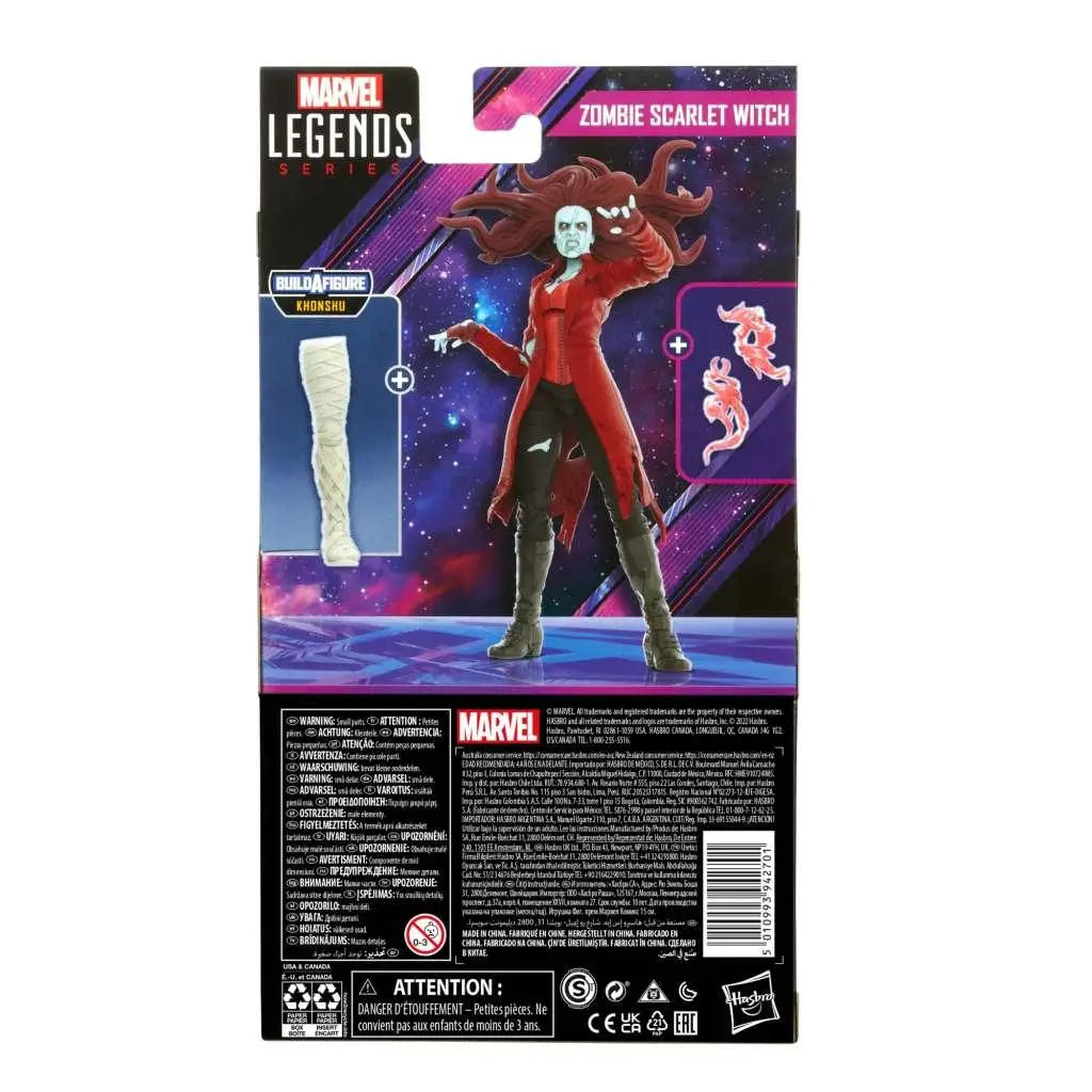 Marvel Legends Khonshu zombie Scarlet Witch actionfigur i röd mantel