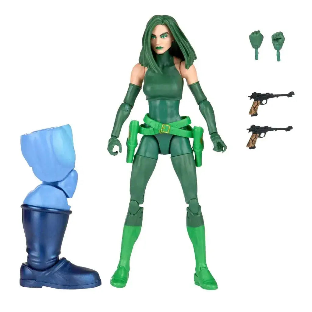 Grön Marvel Legends Madame Hydra actionfigur med långa gröna håret och pistoler