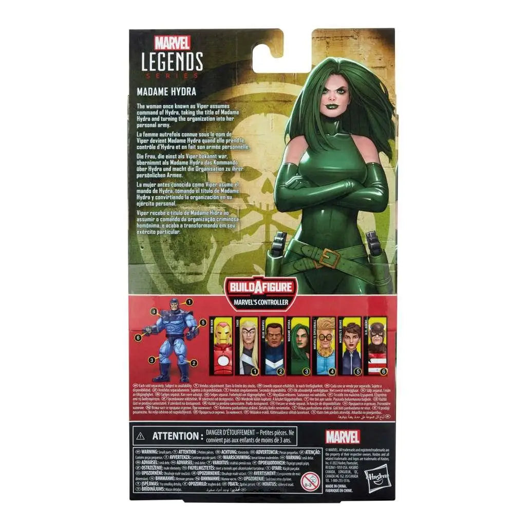 Grön Madame Hydra actionfigur i Marvel Legends, glansig dräkt med svarta handskar