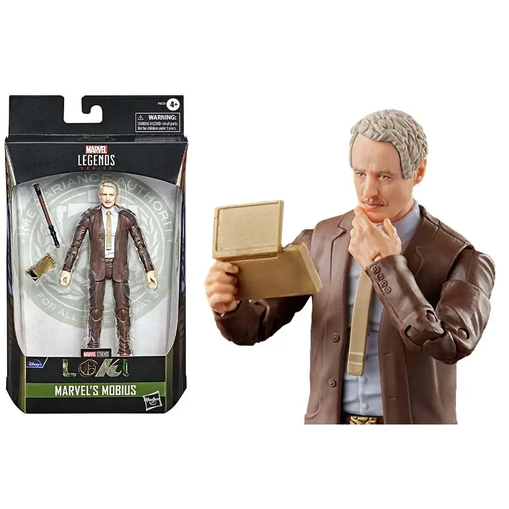 Marvel Legends Mobius actionfigur i brunt läderset med blå skjorta och slips