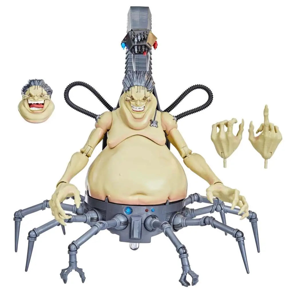 Marvel Legends Mojo actionfigur med beige muskulös karaktär på spindelbas