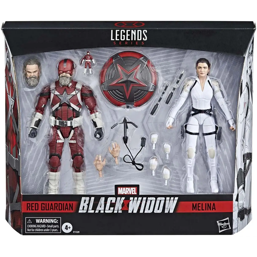 Marvel Legends Red Guardian och Melina Vostokoff actionfigurer i förpackning
