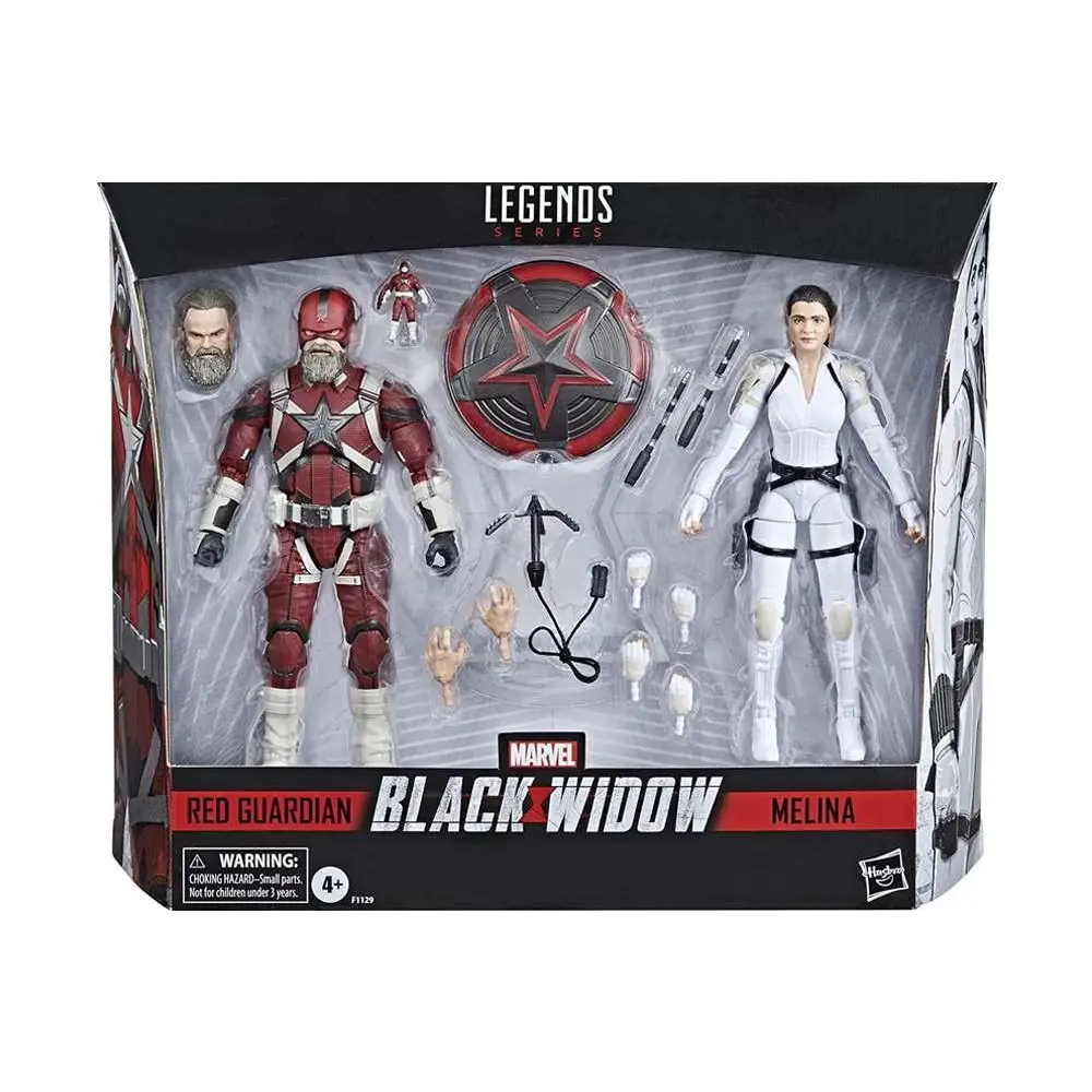 Marvel Legends Red Guardian och Melina Vostokoff actionfigurer i förpackning