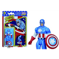 Retro Marvel Legends Captain America actionfigur i blått och rött med vit stjärna och sköld