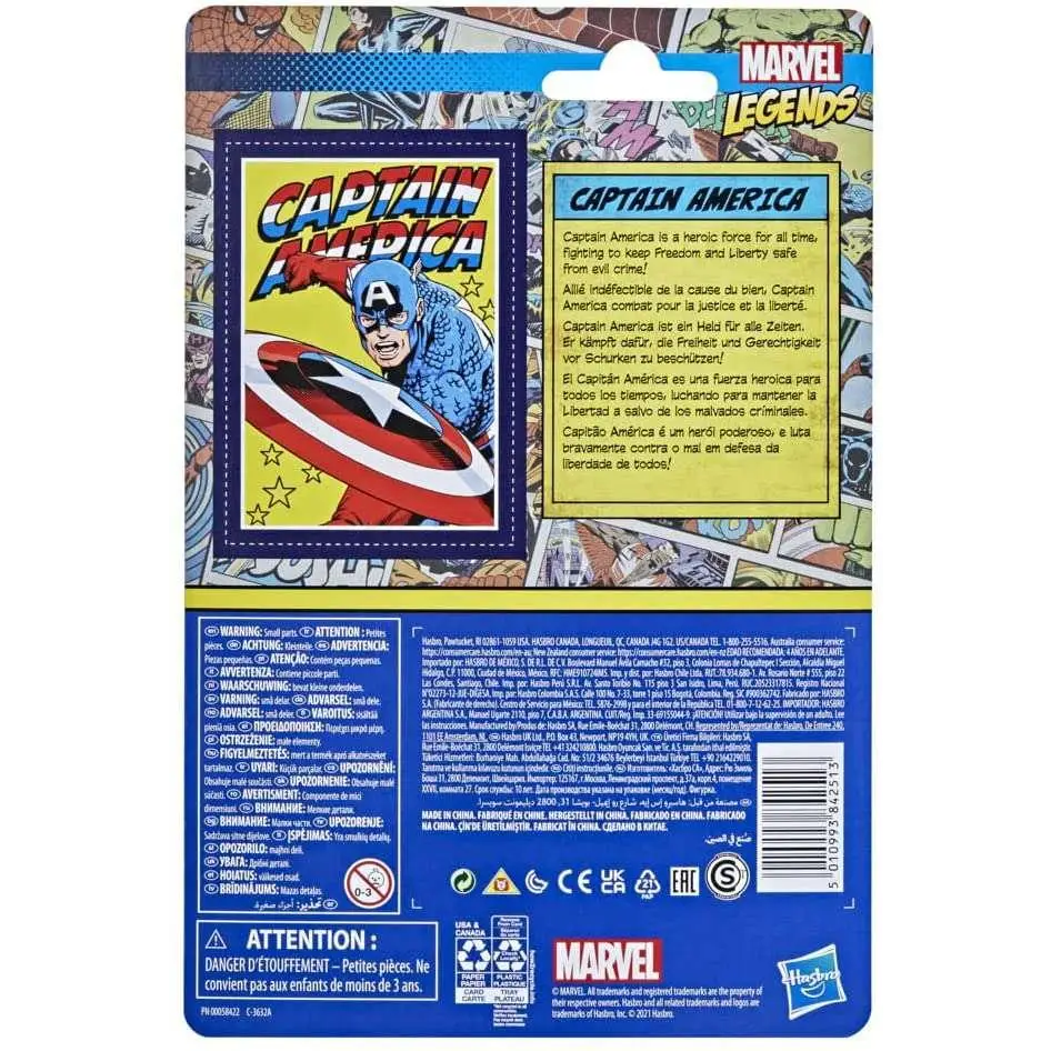 Retro Marvel Legends Captain America actionfigur med klassisk sköld