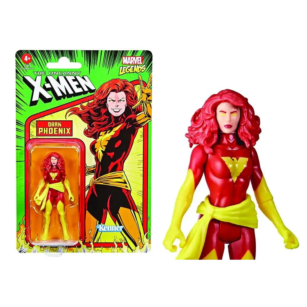 Röd och gul Dark Phoenix-actionfigur i Marvel Legends retrodesign
