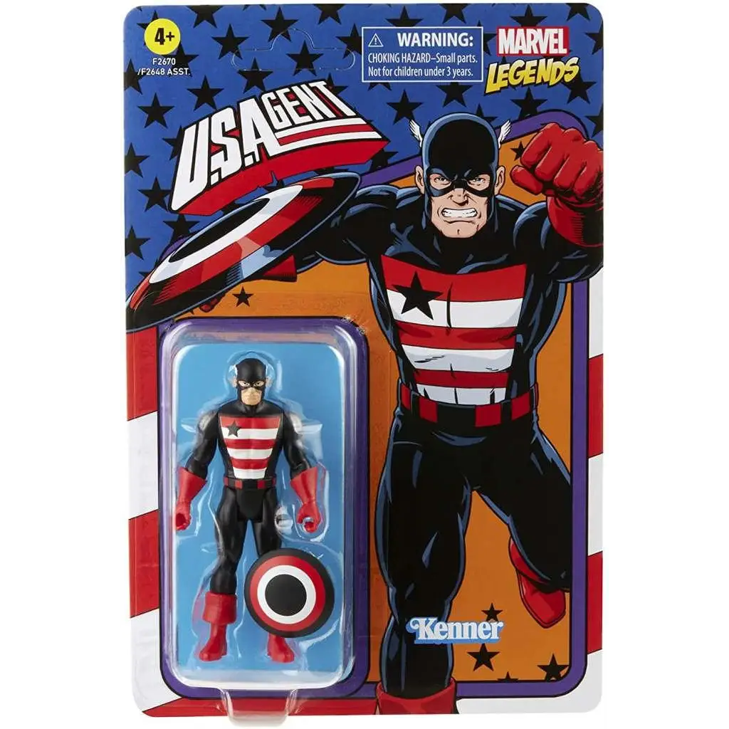 Marvel Legends Retro U.S. Agent actionfigur med röd, vit och svart design