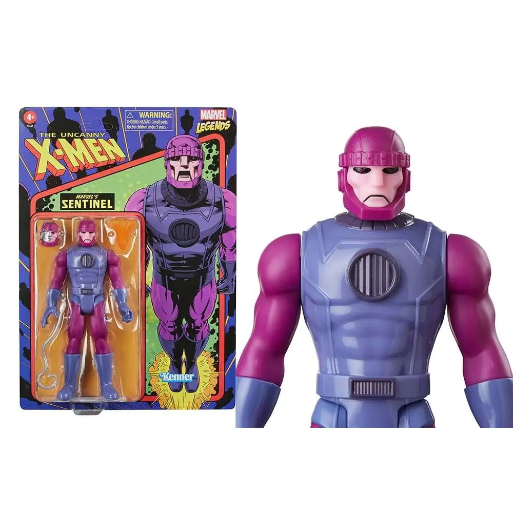 Lila och blå Marvel Legends Sentinel-actionfigur med segmenterad rustning