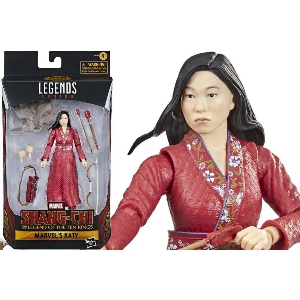 Röd broderad jacka på Shang-Chi Marvel Legends actionfigur med Katy