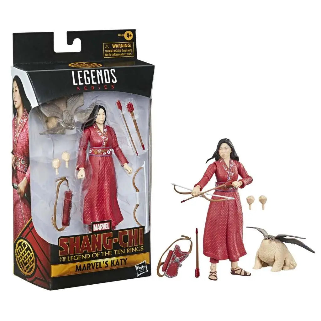 Marvel Legends Shang-Chi Katy actionfigur i röd mönstrad robe med pilbåge