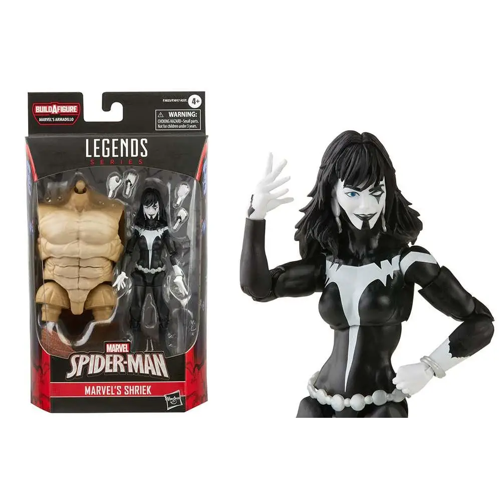 Marvel Legends Shriek actionfigur i svartvitt med silverdetaljer