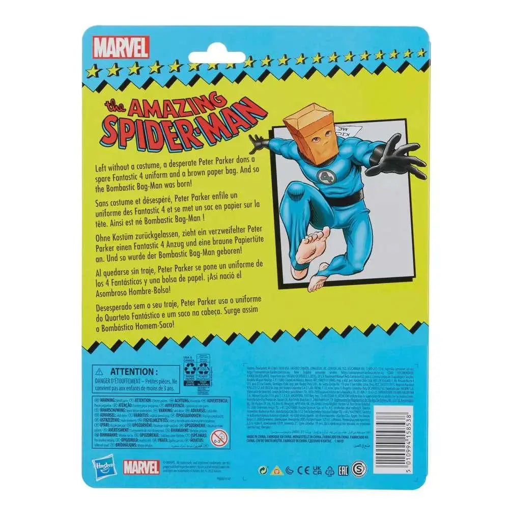 Marvel Legends Spider-Man Bombastic Bag-Man actionfigur i Fantastic Four-dräkt