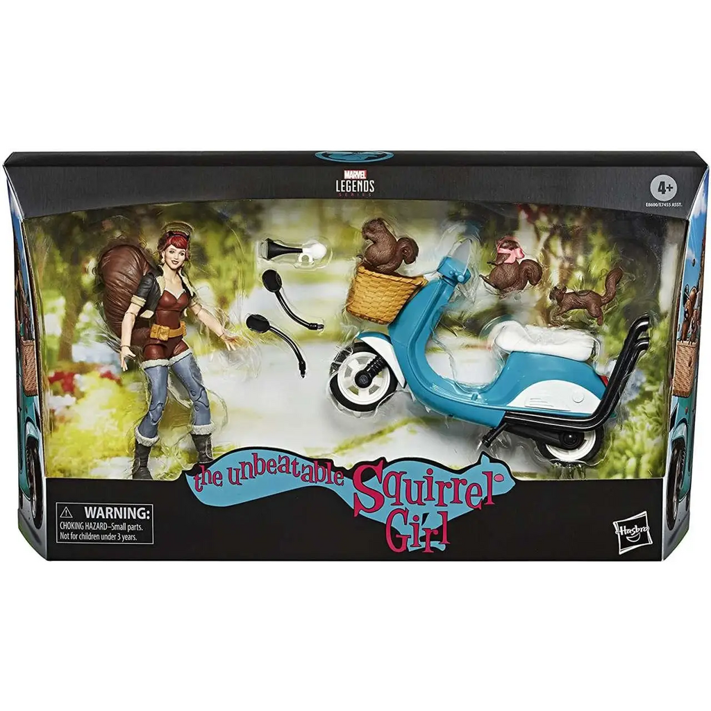 Marvel Legends: Oövervinnelige Squirrel Girl-figur med ekorre-scooter