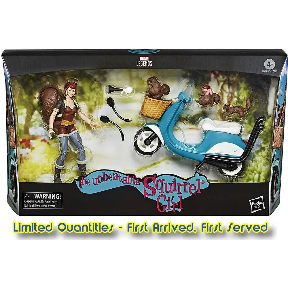 Marvel Legends: Oslagbara Squirrel Girl deluxe actionfigur med blå scooter