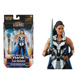 Kung Valkyrie actionfigur från Marvel Legends Thor Love and Thunder i svartvit rustning med blå mantel och silver svärd
