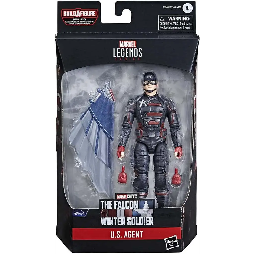 Svart och röd rustad Marvel Legends US Agent-figur, 15 cm