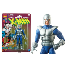 Vintage Marvel Legends Avalanche-figur i silver och blått från Uncanny X-Men
