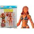 Marvel Legends Tigra actionfigur i tigerstrimmig bikini med vita klor