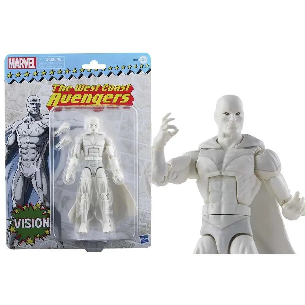 Vit Vision actionfigur i vit plast från Marvel Legends Vintage