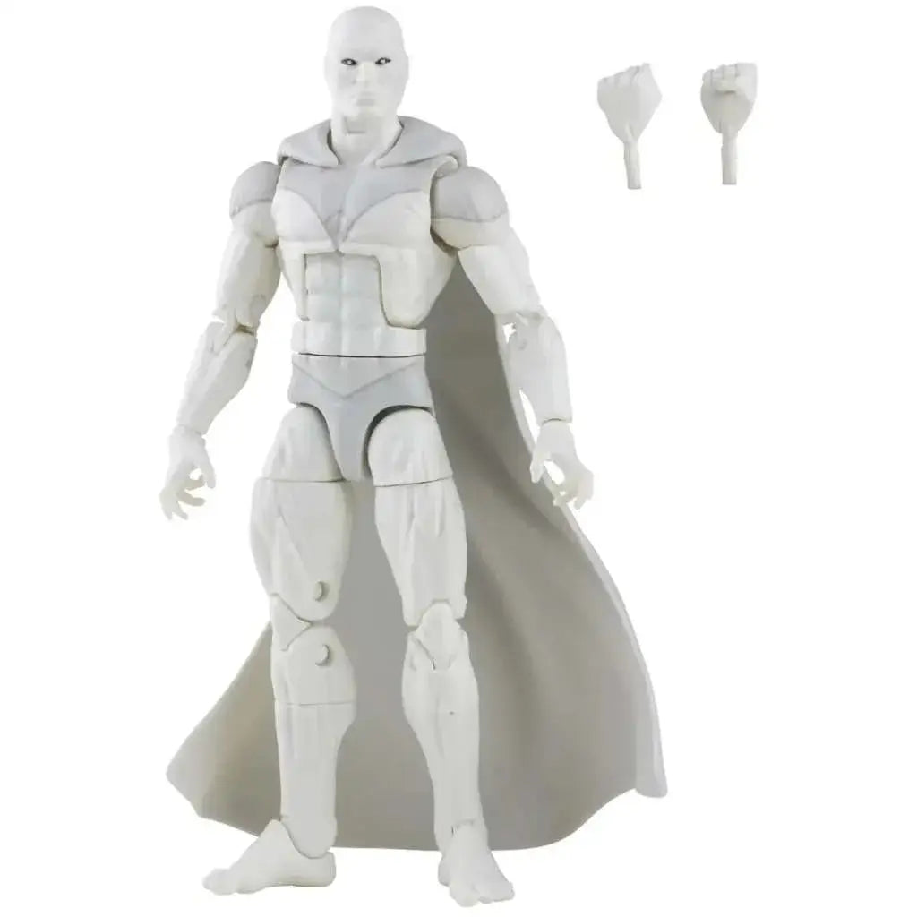 Vit Marvel Legends vit Vision actionfigur med muskulös kropp och mantel