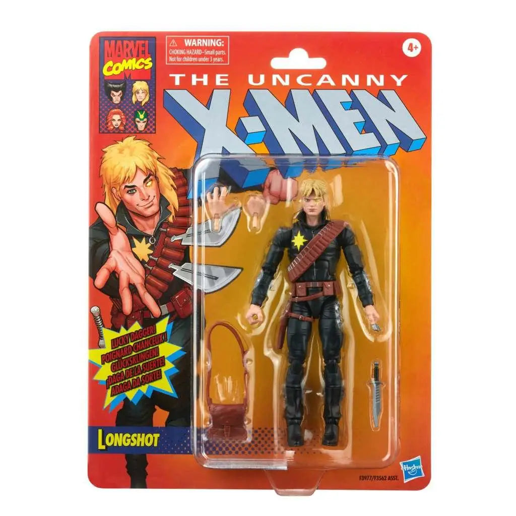 Marvel Legends Vintage X-Men Longshot actionfigur, svart och röd