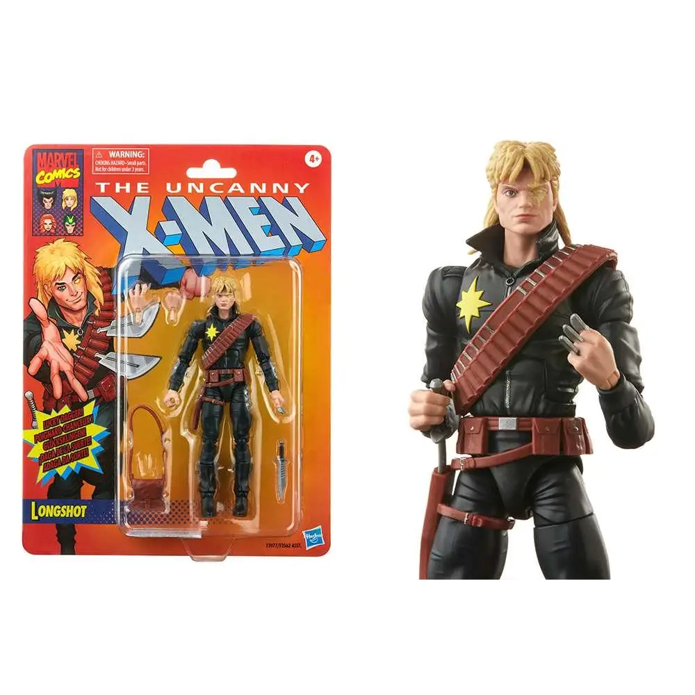 Vintage Marvel Legends Longshot X-Men actionfigur i svart och rött