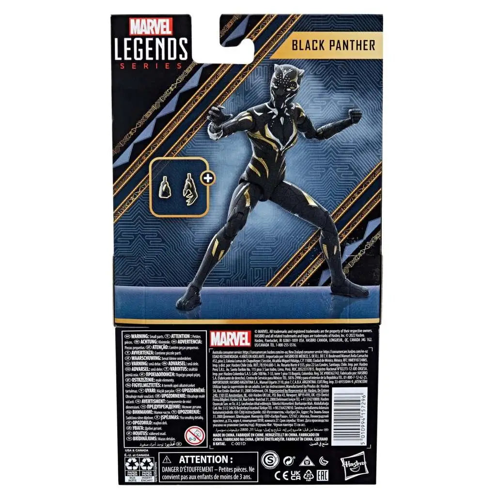 Svartpanter-actionfigur i svart och guld från Marvel Legends Wakanda Forever