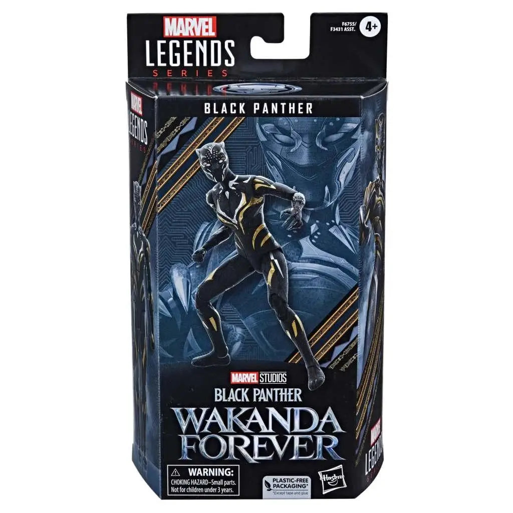 Marvel Legends Wakanda Forever Black Panther figur i svart och guld
