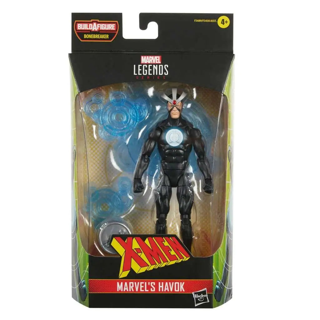 Marvel Legends X-Men Havok-figur i svart och silver rustning med vit emblem, för 4+