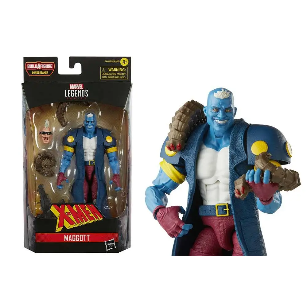 Marvel Legends X-Men Maggott actionfigur med blå hud, mörkblå mantel och röda byxor
