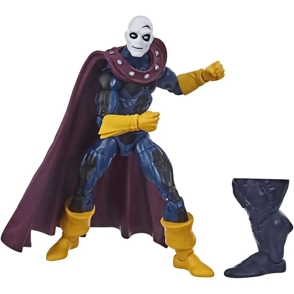 Marvel Legends Mephisto actionfigur med vit skalle, blå rustning och röd mantel