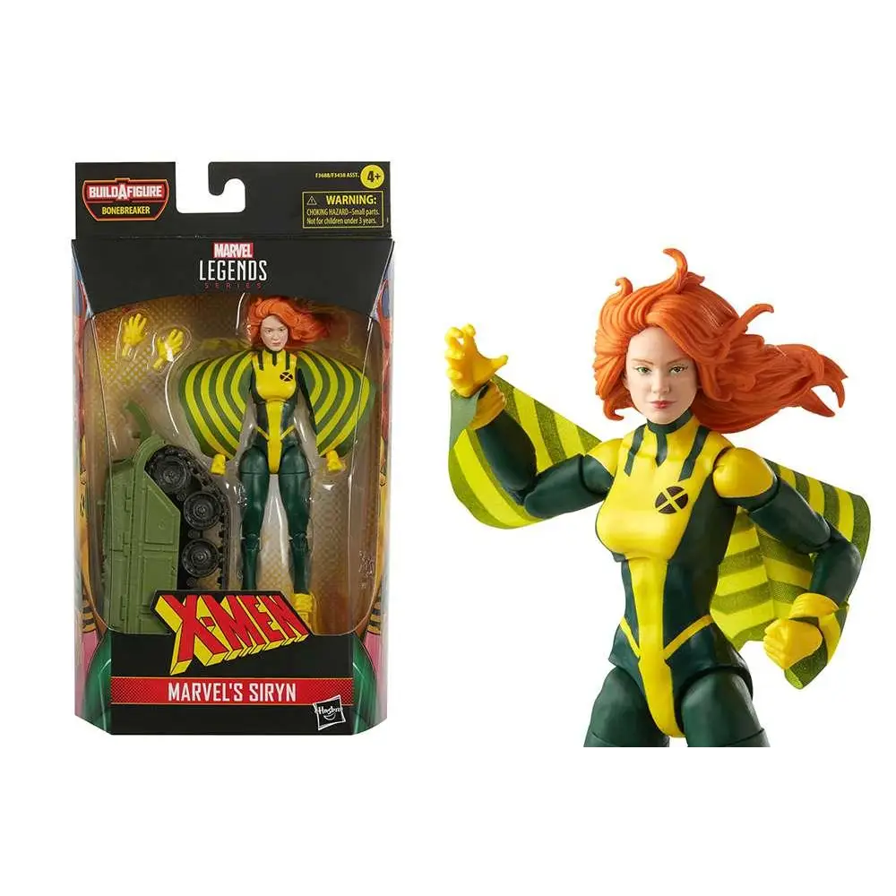 Marvel Legends X-Men Siryn actionfigur i gul-grön randig kostym med svarta accenter