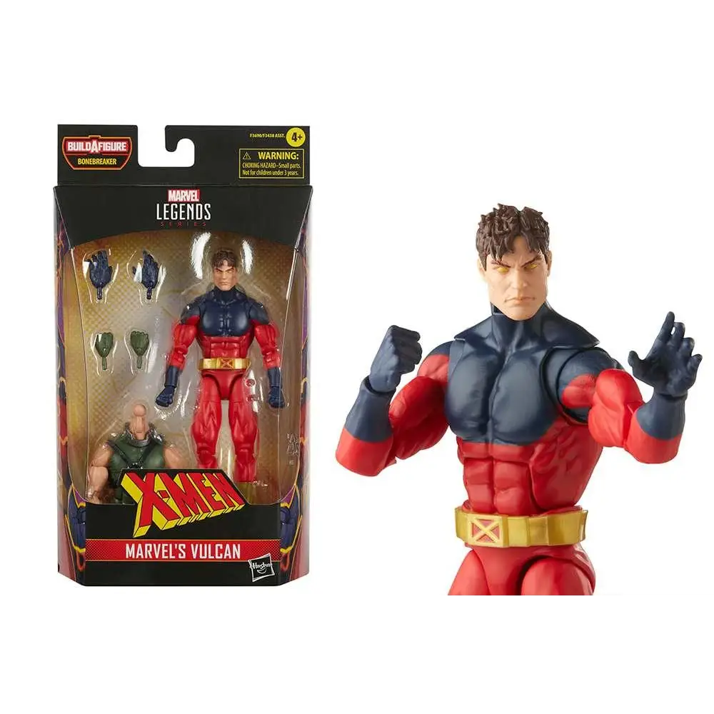 Marvel Legends X-Men Vulcan actionfigur i röd-blå kostym med guldrem