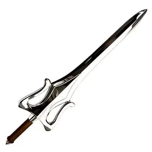 Silversvärd nyckelring med metallfinish och ornamenterad fäste, He-Man Power Sword replika
