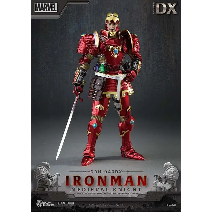 Röd och gul riddare Iron Man DAH-046 actionfigur med svärd
