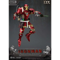 Röd och guld metallisk Iron Man-figur i medeltida riddarrustning med detaljer
