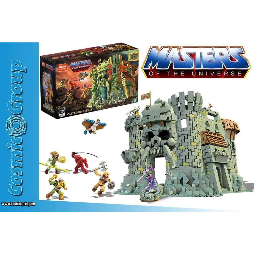 Mega Construx Castle Grayskull med grå skalle och torn
