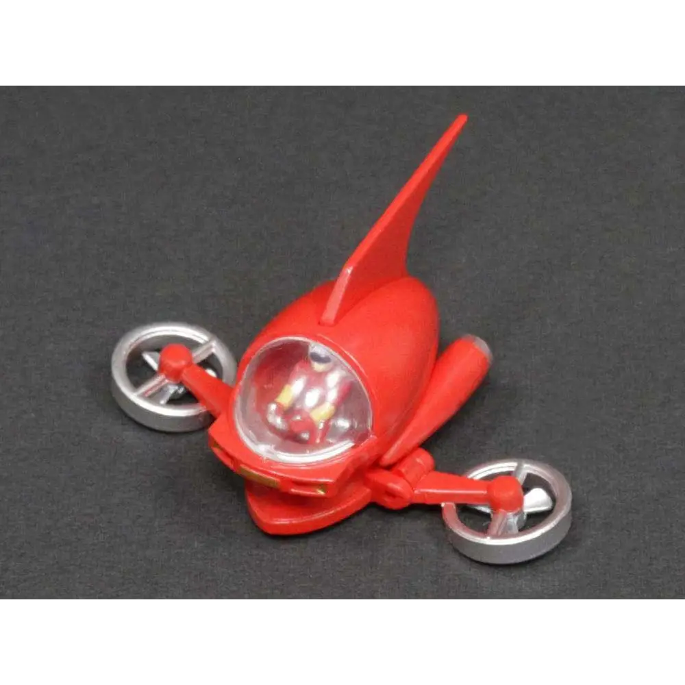 Röd plastleksubmarine med silverpropellrar och klar kupol från Mazinger-samlingen