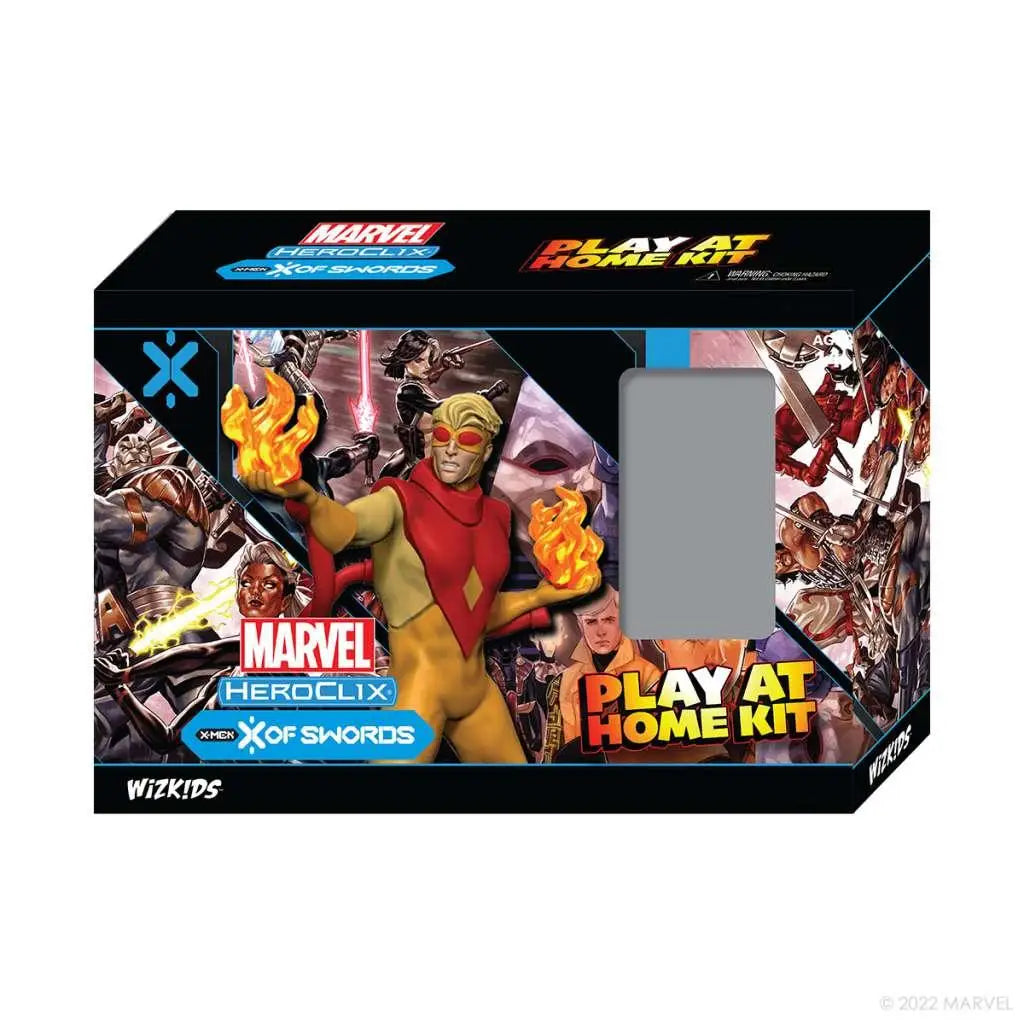 Marvel Heroclix X-Men: X of Swords Play at Home Kit med Pyro i röd och guld rustning
