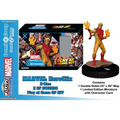 Fiery röd-guld Firestorm-figur från Marvel på svart bas i MHC X-Men X of Swords-kit