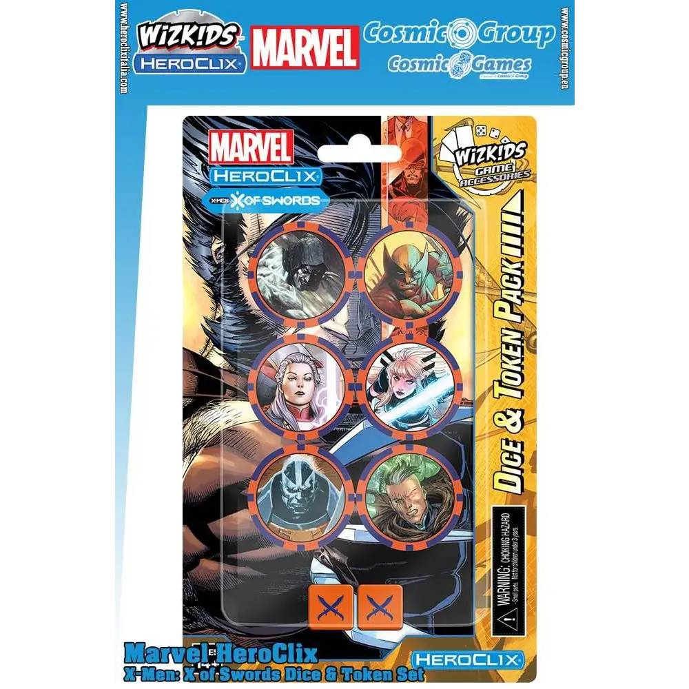 Marvel Heroclix X-Men X of Swords tärningar och token set i blisterförpackning