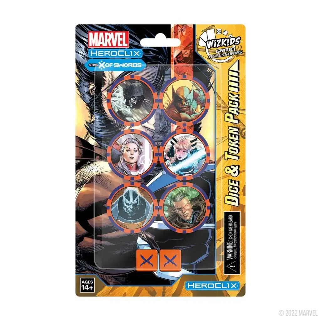 Marvel Heroclix X-Men X of Swords tärningar och token set i blisterförpackning