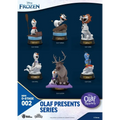 Olaf-tema figuriner i Disney-poser på guldplackor, Mini D-stage-set
